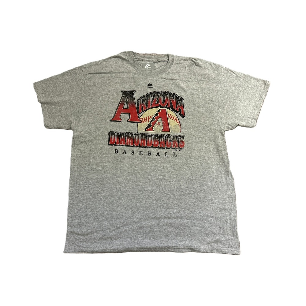 Majestic Arizona Diamondbacks T-Shirt Mens XL Gray Excellent Graphic Baseball